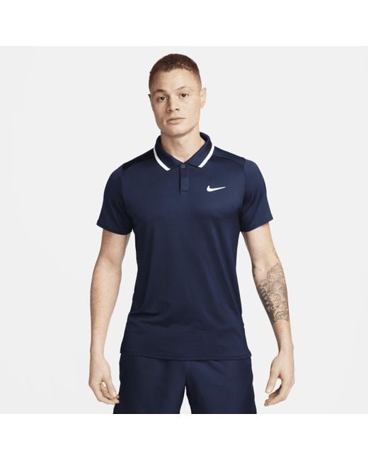 Nike Blue Court Advantage Tennis Polo 50% Recycled Polyester for men