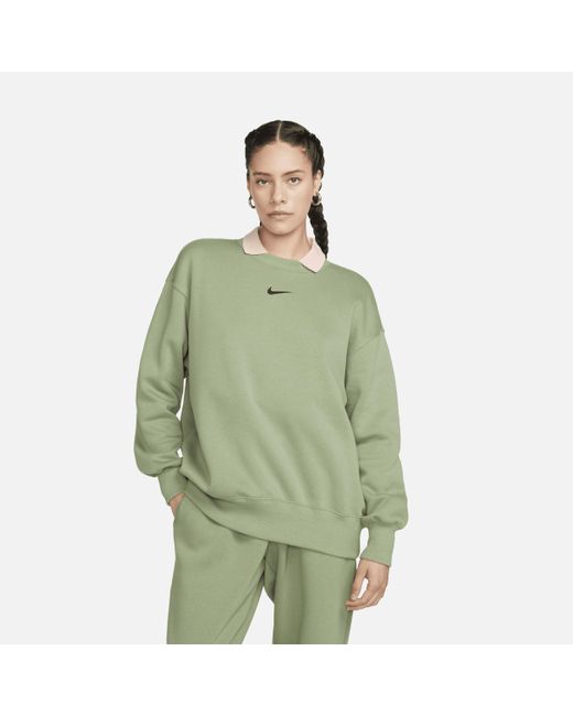 Nike Sportswear Phoenix Fleece Oversized Crew-neck Sweatshirt in Green ...