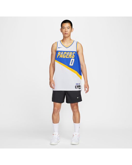 Nike Blue Tyrese Haliburton Indiana Pacers City Edition Nba Swingman Jersey for men