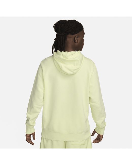 Nike Yellow Sportswear Club Fleece Pullover Hoodie Cotton for men