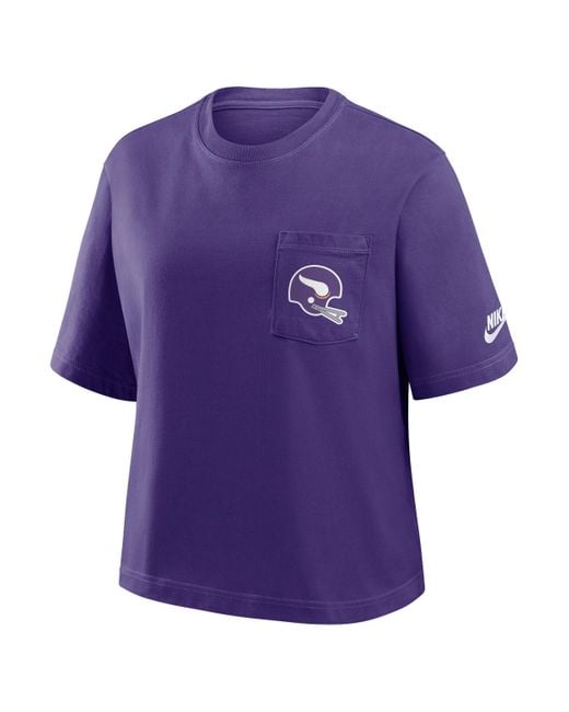 Nike Purple Minnesota Vikings Rewind Pocket Boxy Nfl T-Shirt