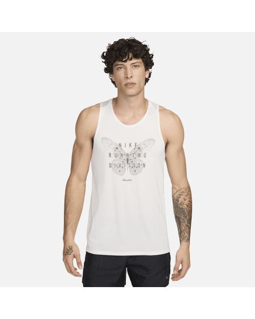 Nike White Rise 365 Running Division Dri-fit Running Tank Top for men