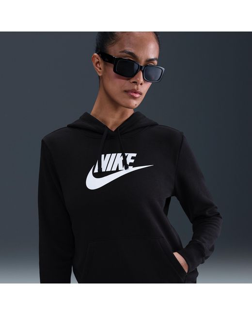 Nike Black Sportswear Club Fleece Logo Pullover Hoodie