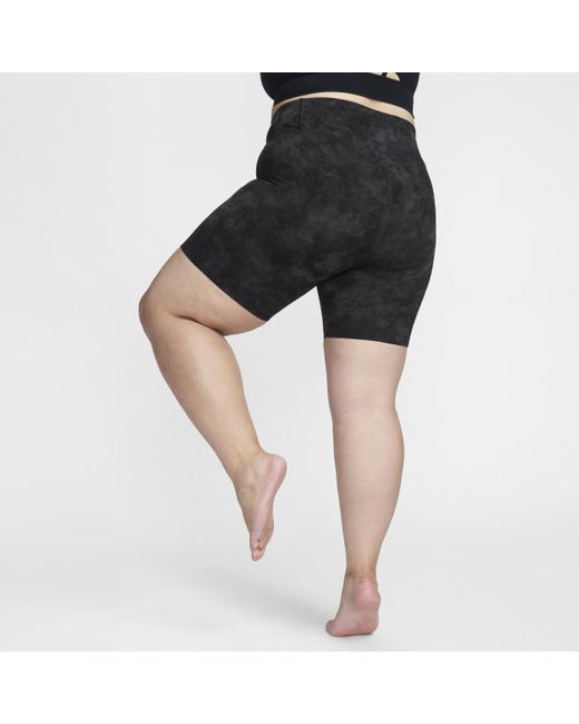 Nike Black Zenvy Tie-dye Gentle-support High-waisted 8" Biker Shorts (plus Size)