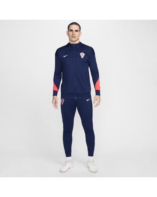 Nike Blue Croatia Strike Dri-Fit Football Hooded Tracksuit for men