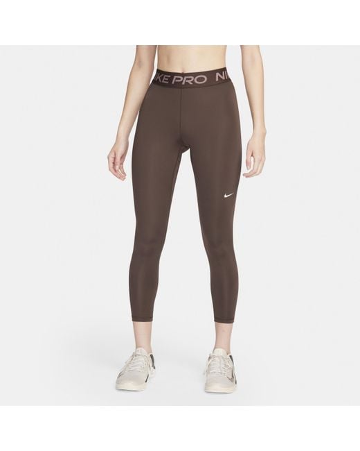 Nike Pro 365 7/8-legging Met Halfhoge Taille in het Brown