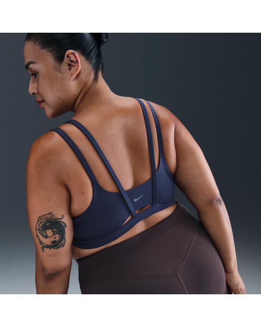 Nike Blue Zenvy Strappy Light-Support Padded Sports Bra (Plus Size)