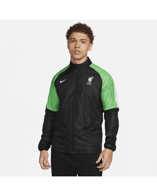 Giacca da calcio liverpool fc repel academy awf di Nike in Green da Uomo