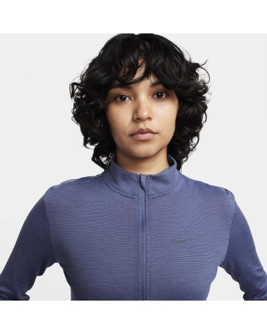 Nike Blue Dri-fit Swift Long-sleeve Wool Running Top Nylon