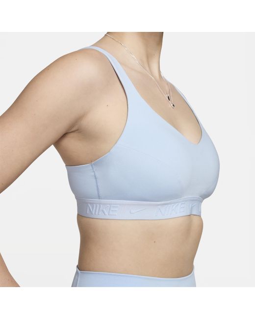 Nike Blue Indy High Support Padded Adjustable Sports Bra
