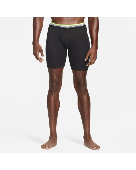 Nike Dri-fit Essential Cotton Stretch Long Boxer Briefs in Black for ...