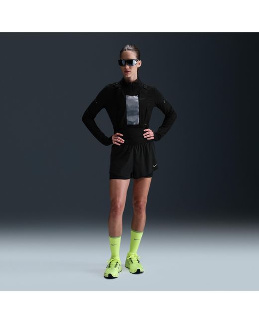 Nike Swift Dri-Fit 2-In-1 Hardloopshorts Met Halfhoge Taille Voor in het Blue