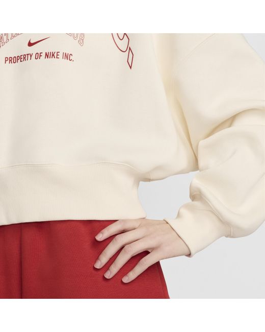 Nike White Sportswear Phoenix Fleece Over-oversized Crew-neck Sweatshirt