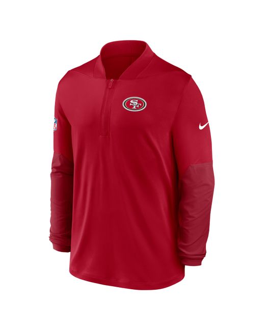 Nike Red San Francisco 49Ers Feel The Pressure Dri-Fit Nfl 1/2-Zip Top for men