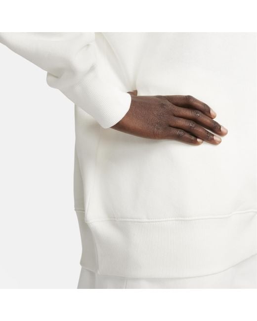 Nike White Sportswear Phoenix Fleece Oversized Crew-neck Sweatshirt
