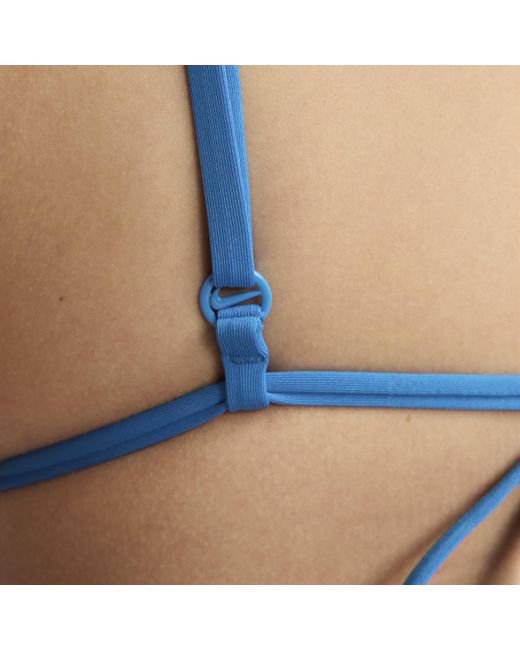 Nike Blue Swim Retro Flow String Bikini Top