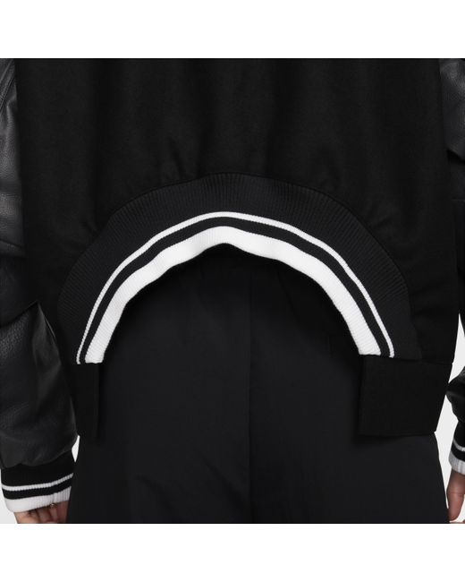 Nike Black Sportswear Oversized Wool Destroyer Jacket