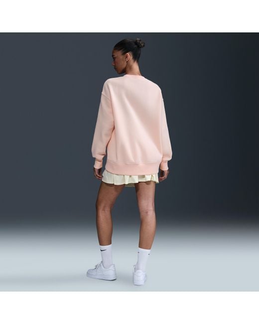 Nike Pink Sportswear Phoenix Fleece Oversized Crew-Neck Sweatshirt