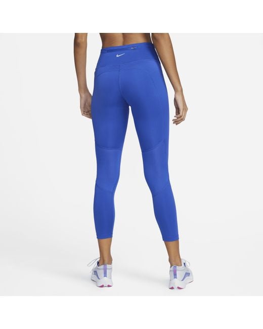 Nike Fast Mid-rise 7/8 Running leggings With Pockets in Blue
