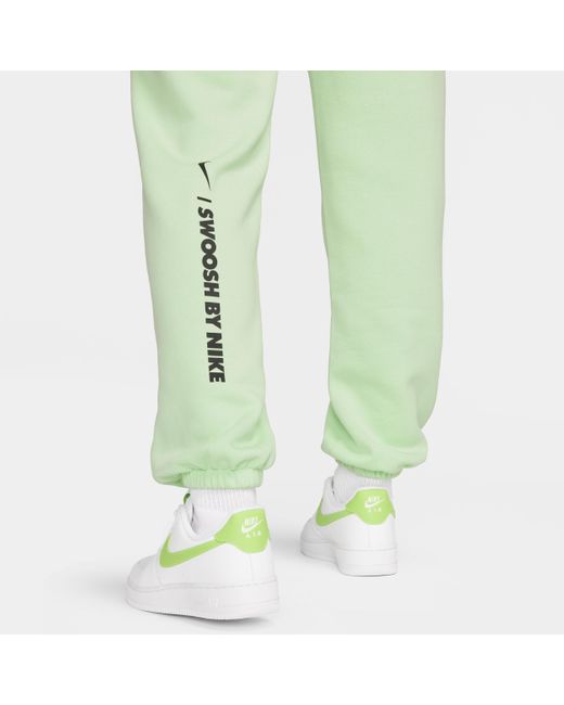 Nike Green Sportswear Loose Fleece Trousers Cotton