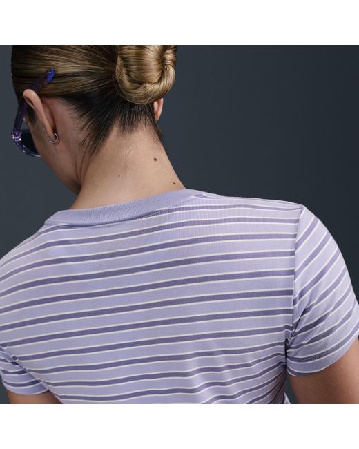 Nike Sportswear Chill Knit Slim Striped T-Shirt in Purple | Lyst