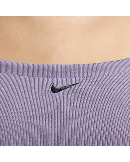 Nike Purple Sportswear Chill Knit Tight Mini-rib Cami Dress