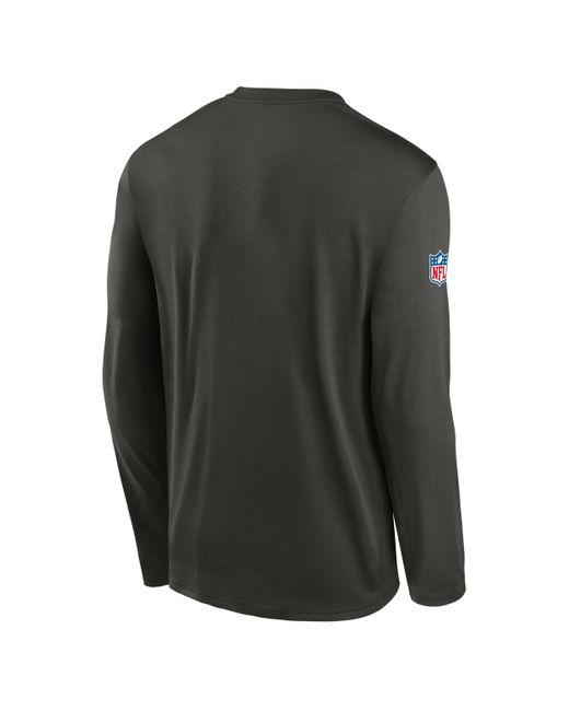 Nike Gray New York Jets Rivalries Collection Sideline Legend Logo Dri-Fit Nfl Long-Sleeve T-Shirt for men