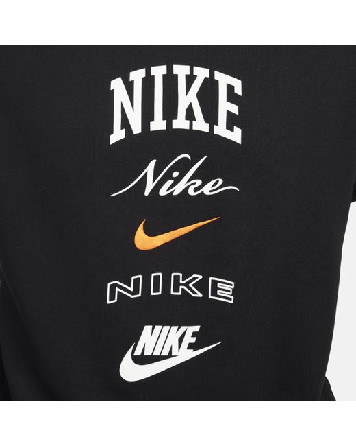 Nike Club Fleece Sweatshirt Met Ronde Hals En Lange Mouwen in het Black voor heren