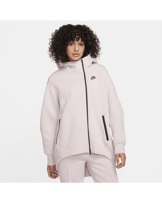 Nike Pink Sportswear Tech Fleece Oversized Full-zip Hoodie Cape