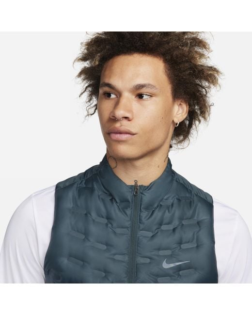 Nike Blue Therma-fit Adv Repel Aeroloft Down Running Gilet 50% Recycled Polyester for men
