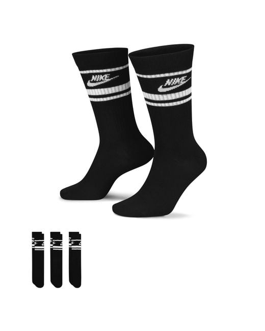 Nike Black 3 Pack Crew Socks