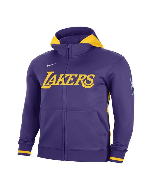 Nike Synthetic Los Angeles Lakers Showtime Dri-fit Nba Full-zip Hoodie ...