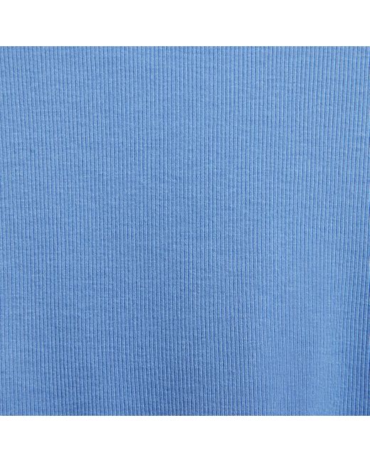 Nike Blue Sportswear Chill Knit Tight Scoop-back Long-sleeve Mini-rib Top Polyester