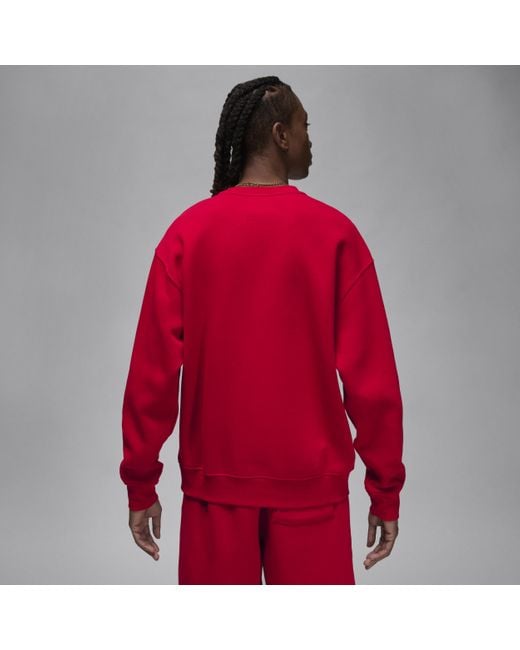 Nike Jordan Brooklyn Fleece Sweatshirt Met Ronde Hals in het Red voor heren