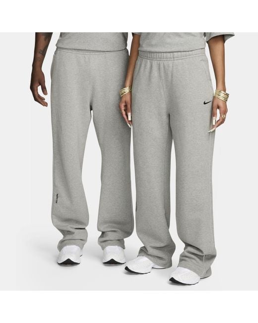 Nike Gray Nocta Nocta Fleece Cs Open-Hem Tracksuit Bottoms for men