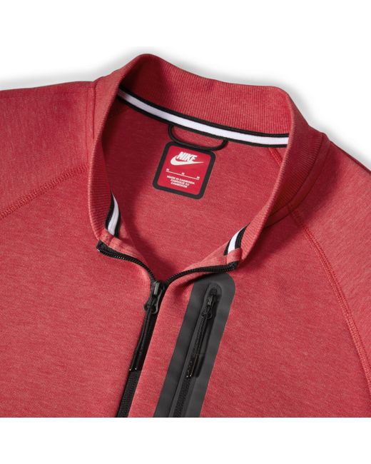 Nike Red Sportswear Tech Fleece Bomber Jacket for men