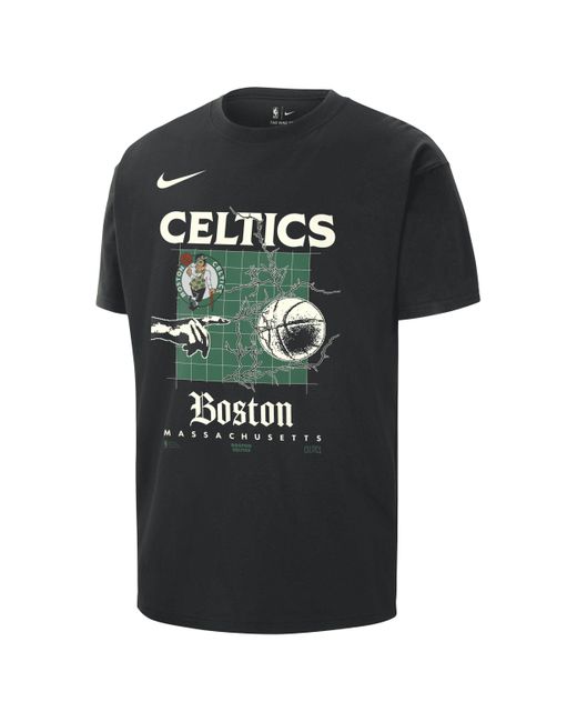 Nike Black Boston Celtics Courtside Nba Max90 T-shirt Cotton for men