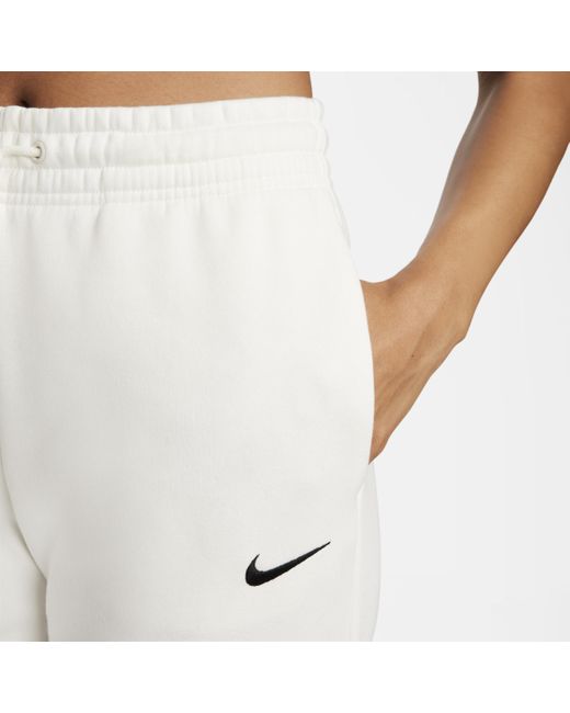 Nike White Sportswear Phoenix Fleece Mid-rise Sweatpants