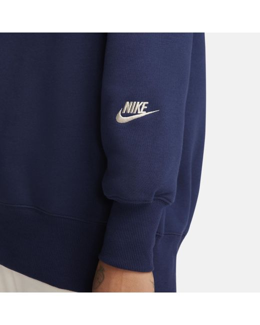 Nike Blue Sportswear Phoenix Fleece Oversized Crew-neck Sweatshirt