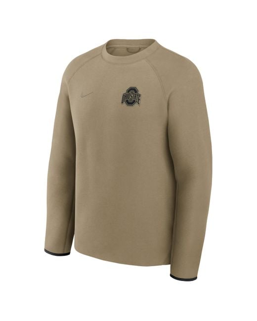 Nike Green Ohio State Tech Fleece College Pullover Crew for men