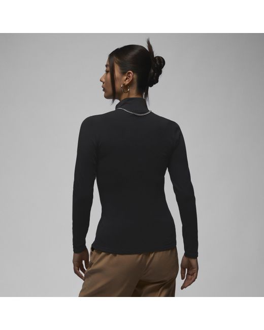 Nike Long-sleeve Mock Neck Top in Black