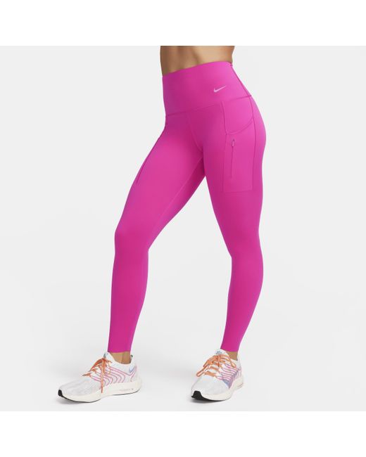 Nike Go Therma-fit High-waisted 7/8 leggings With Pockets Nylon in Pink