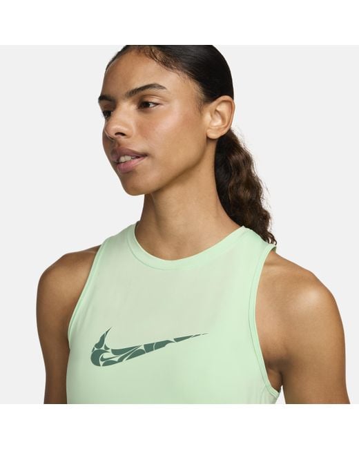 Nike Green One Graphic Running Tank Top Polyester