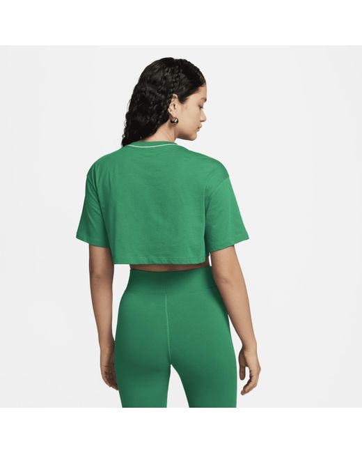 Nike Green Sportswear Cropped T-shirt Cotton
