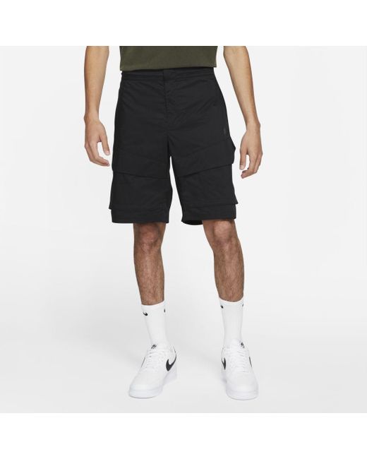 Nike Cotton Sportswear Tech Pack Woven Unlined Cargo Shorts in Black ...