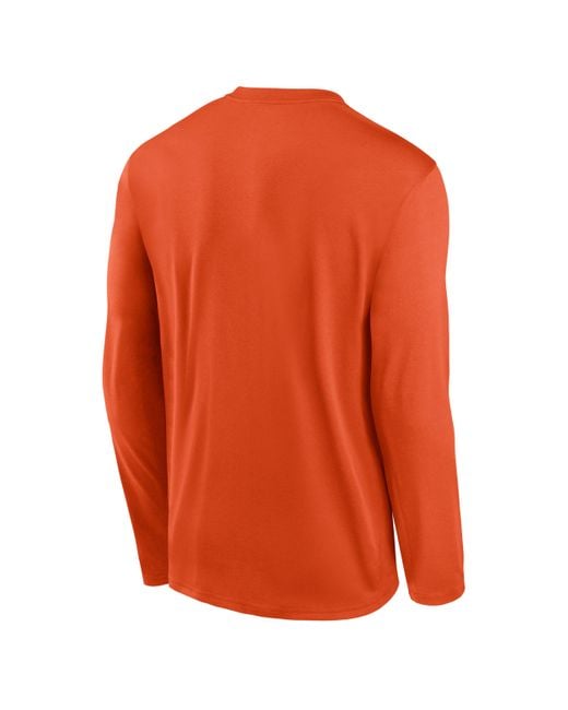 Nike Orange Florida Courtside Basketball Shootaround Legend Jordan Brand Dri-Fit College Long-Sleeve T-Shirt for men
