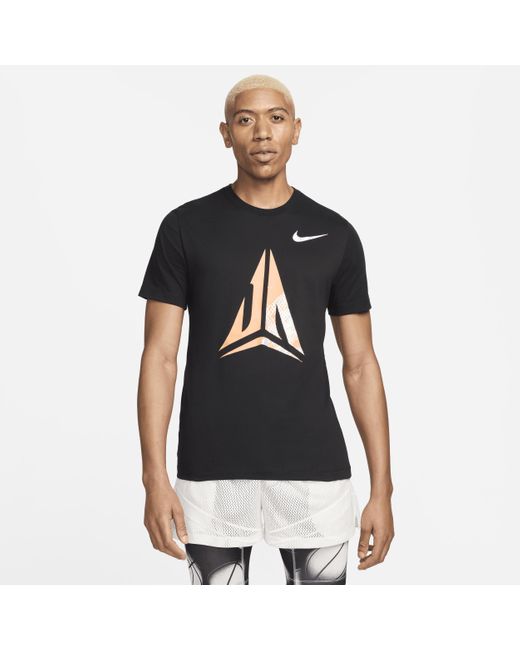 T-shirt da basket dri-fit ja di Nike in Black da Uomo