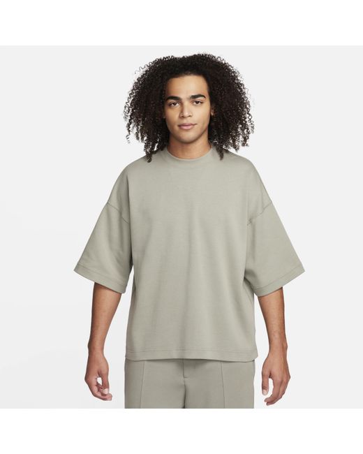 Nike Gray Sportswear Tech Fleece Reimagined Oversized Short-sleeve Sweatshirt for men