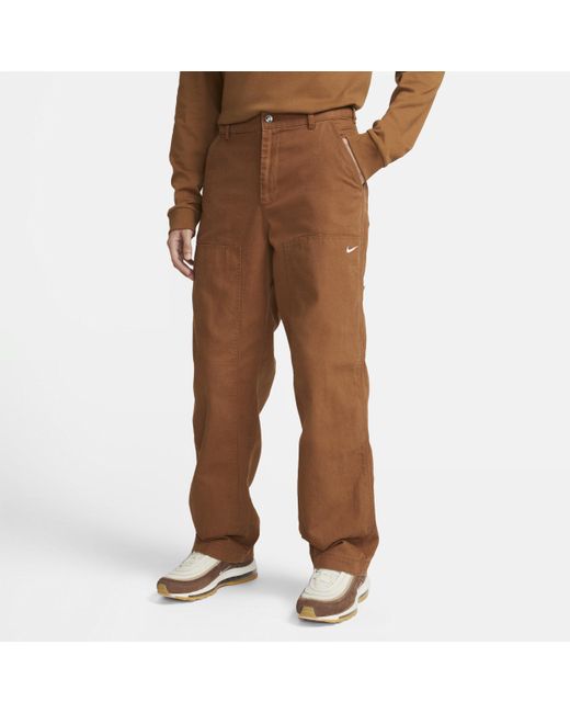 Nike Life Double Panel Pants In Brown, for men