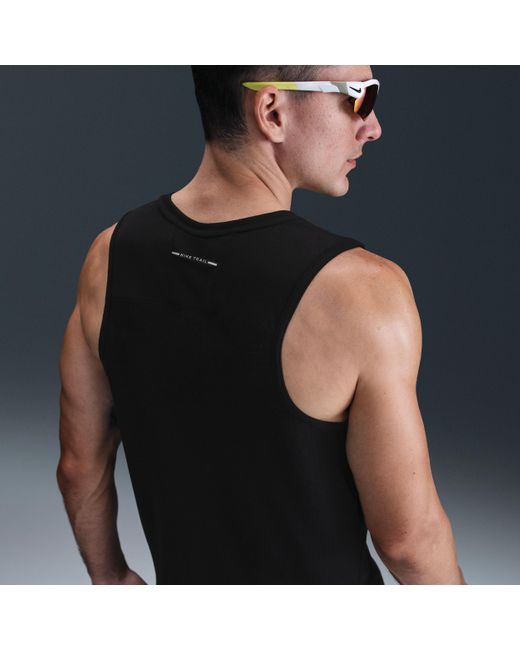 Nike Black Solar Chase Dri-Fit Adv Running Tank Top for men